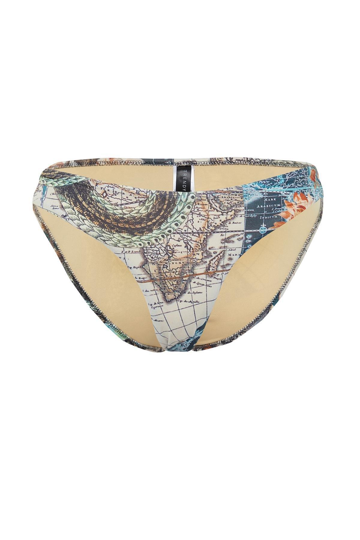 Multicolour Pattern Bikini Bottom, Multicolor, medium