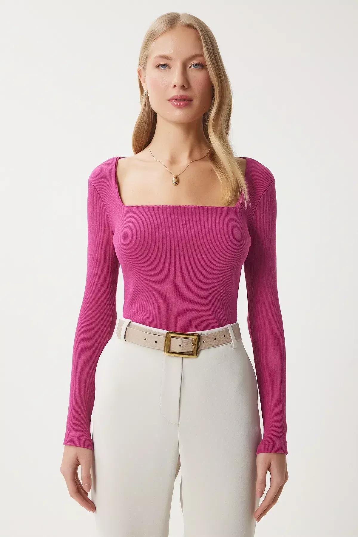 Purple Square Collar Fitted Top, , large image number 4