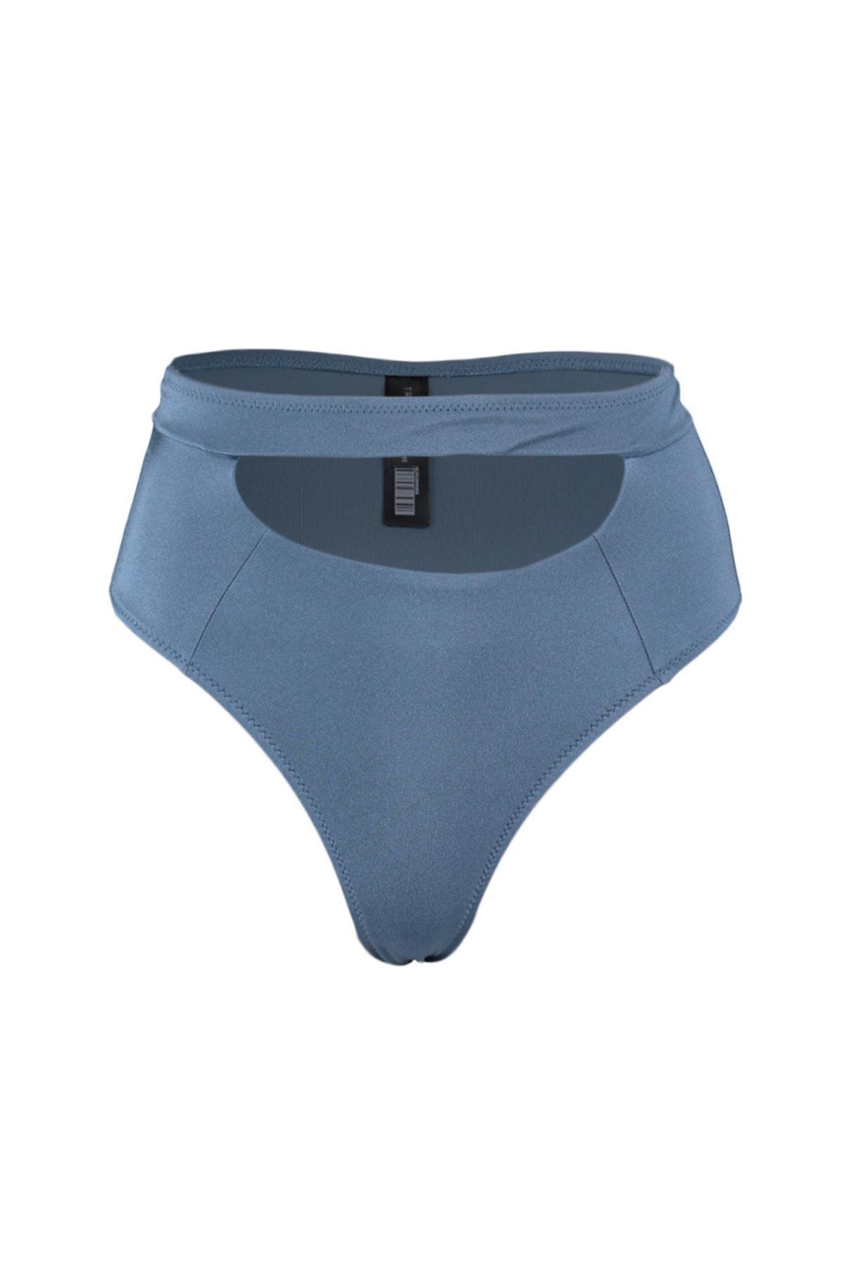 Blue High Waist Bikini Bottom, , large image number 0