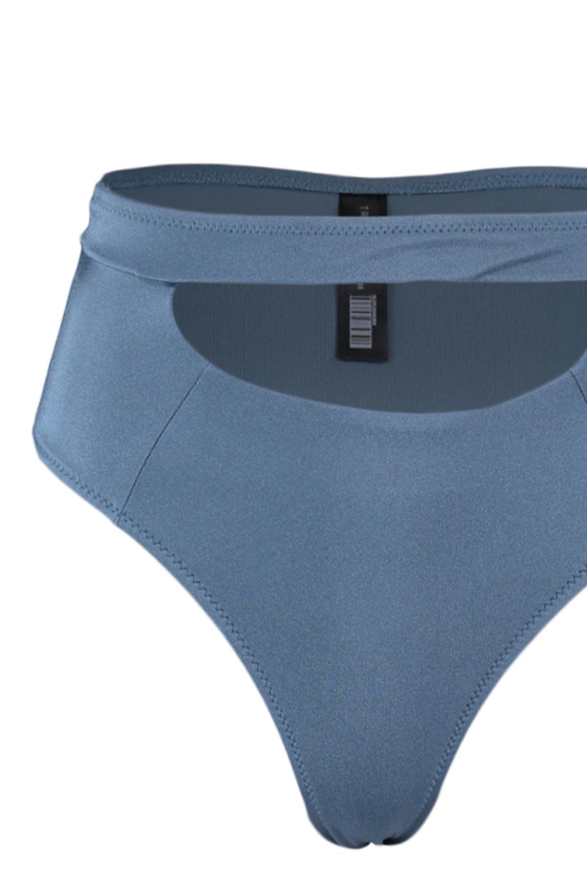 Blue High Waist Bikini Bottom, , large image number 1