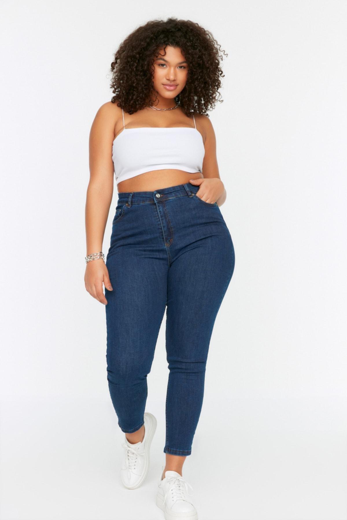 Blue Skinny Plus Size Jeans, , large image number 0