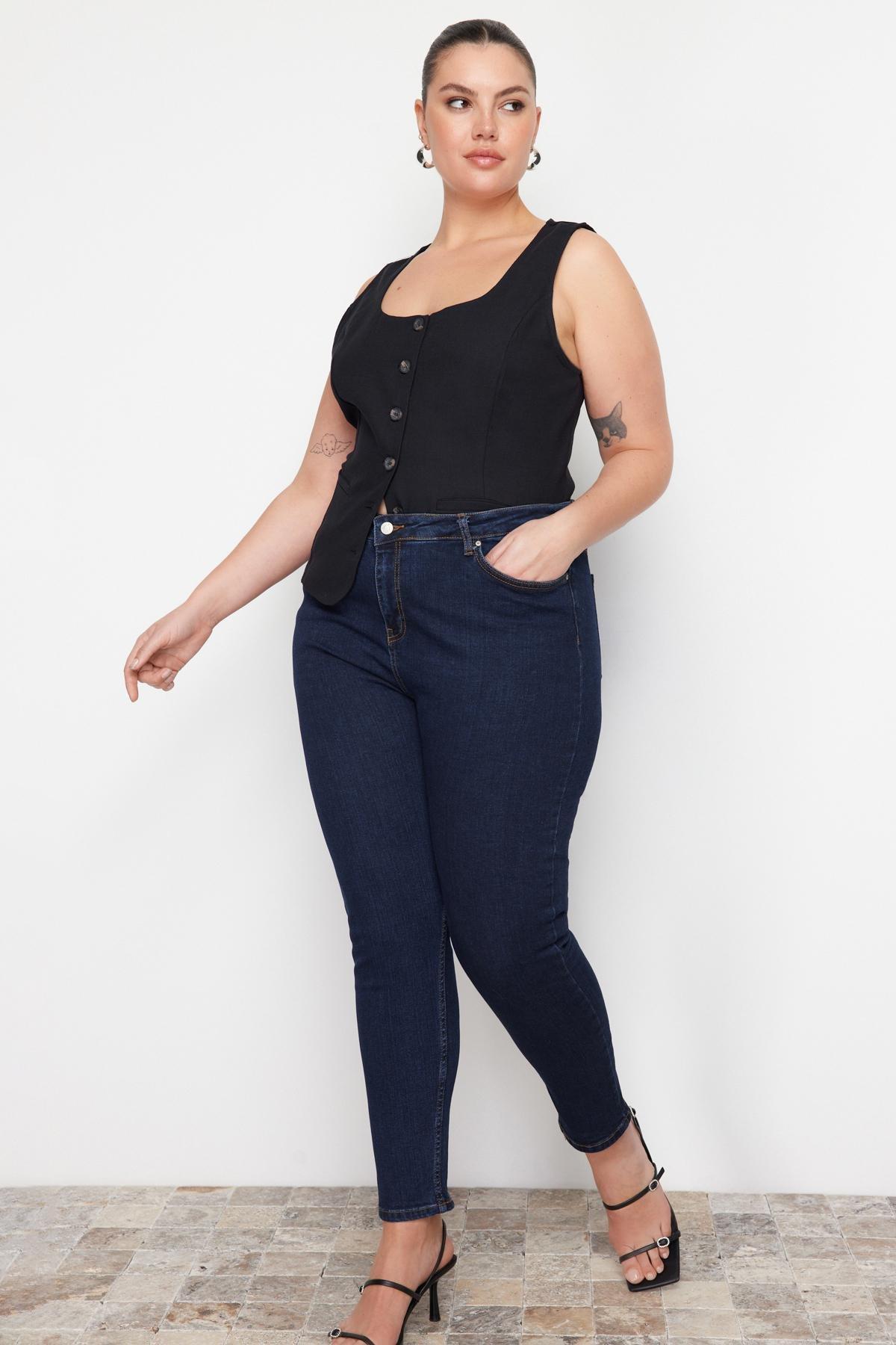 Blue Skinny Plus Size Jeans, , large image number 2