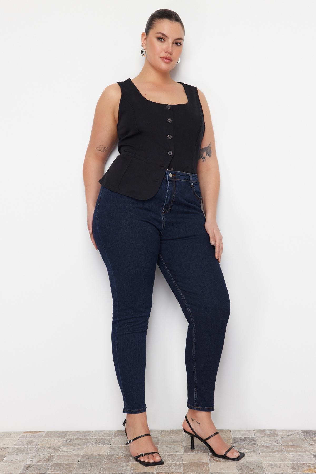 Blue Skinny Plus Size Jeans, , large image number 7
