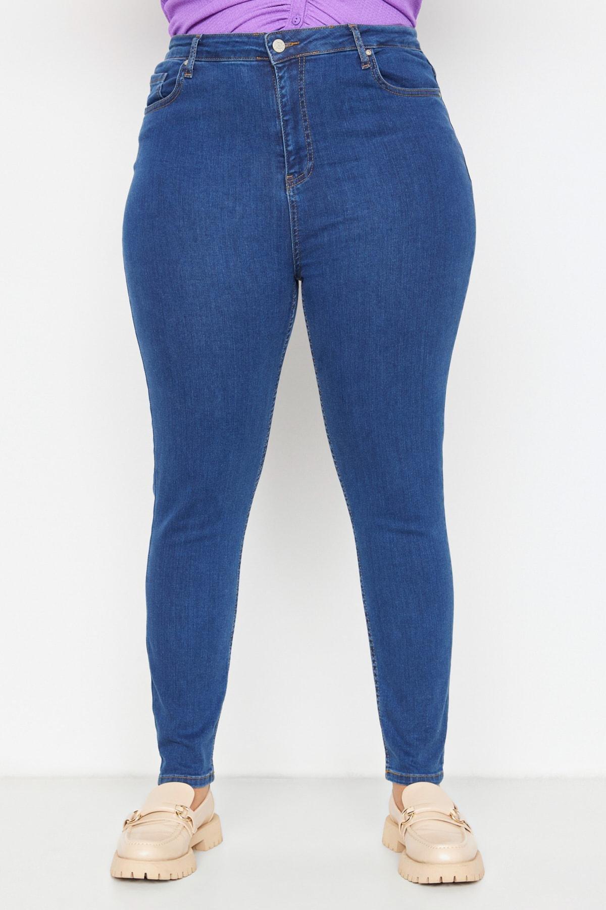 Blue Skinny Plus Size Jeans, , large image number 8
