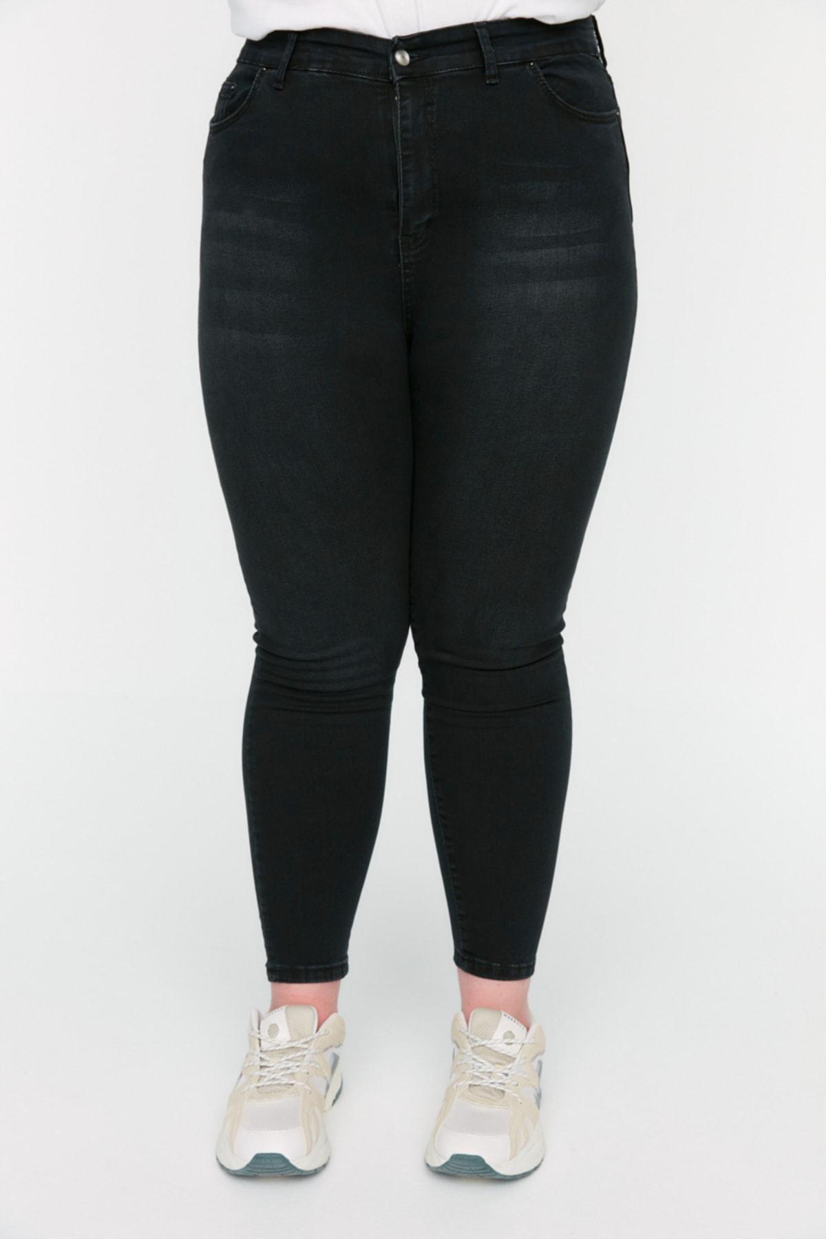 Black Skinny Plus Size Jeans, , large image number 3