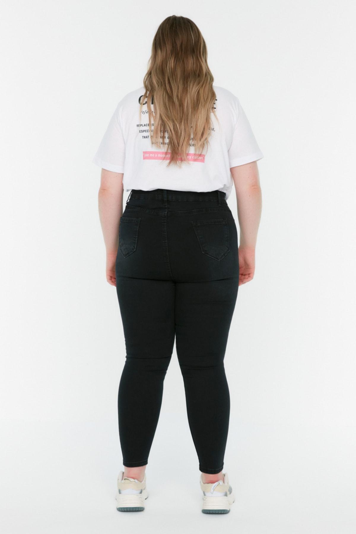 Black Skinny Plus Size Jeans, , large image number 5