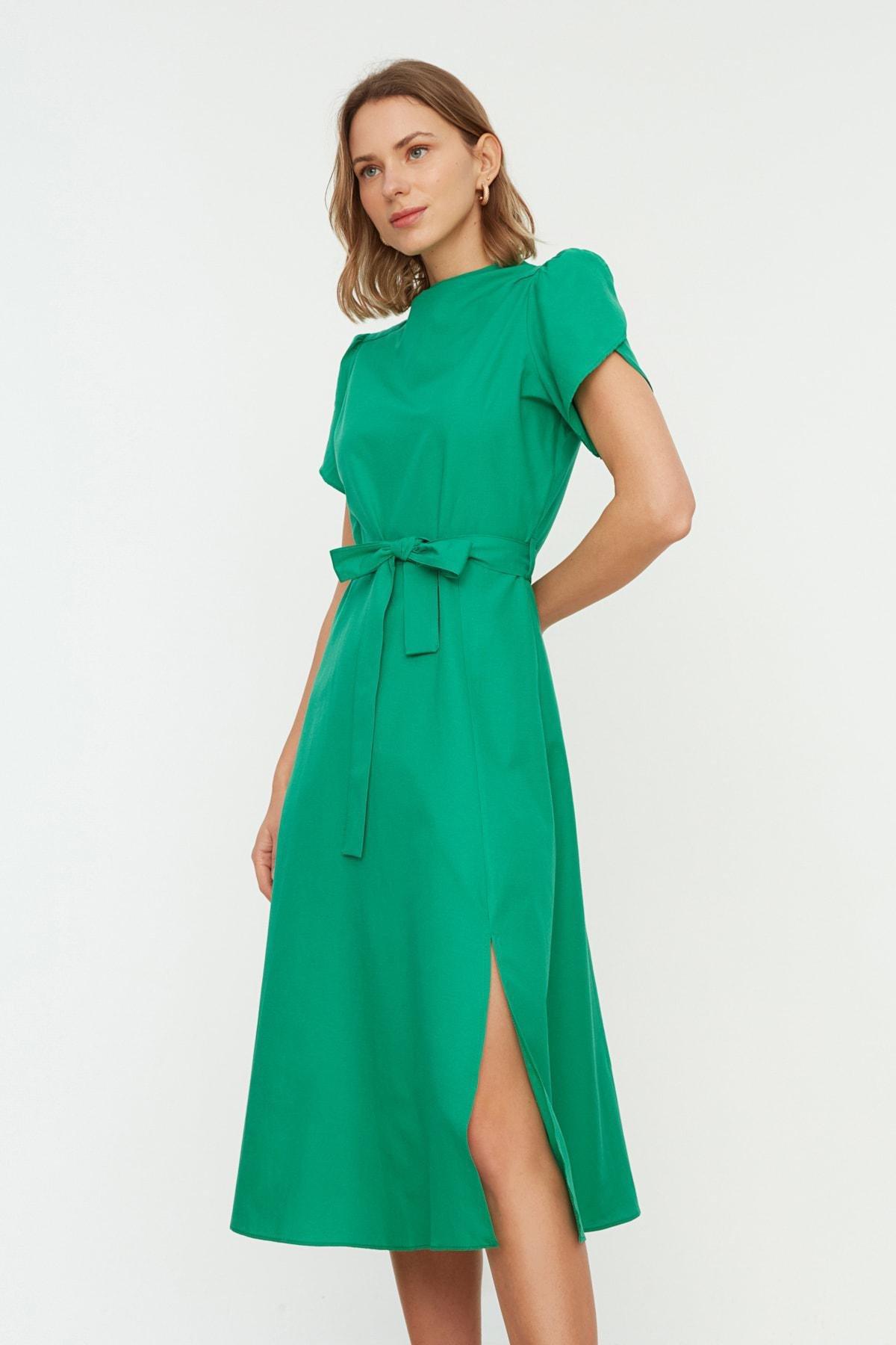 Green A Line Dress, , large image number 2