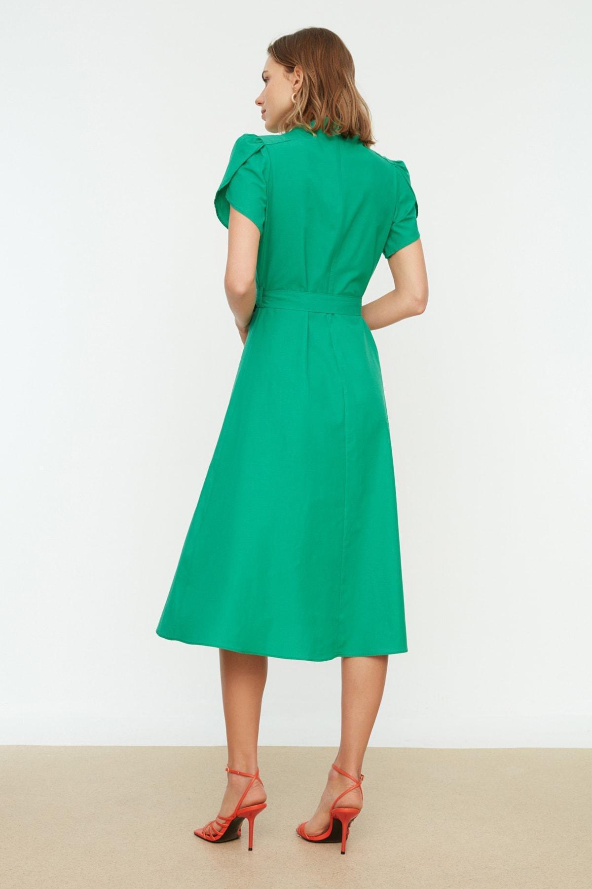 Green A Line Dress, , large image number 4