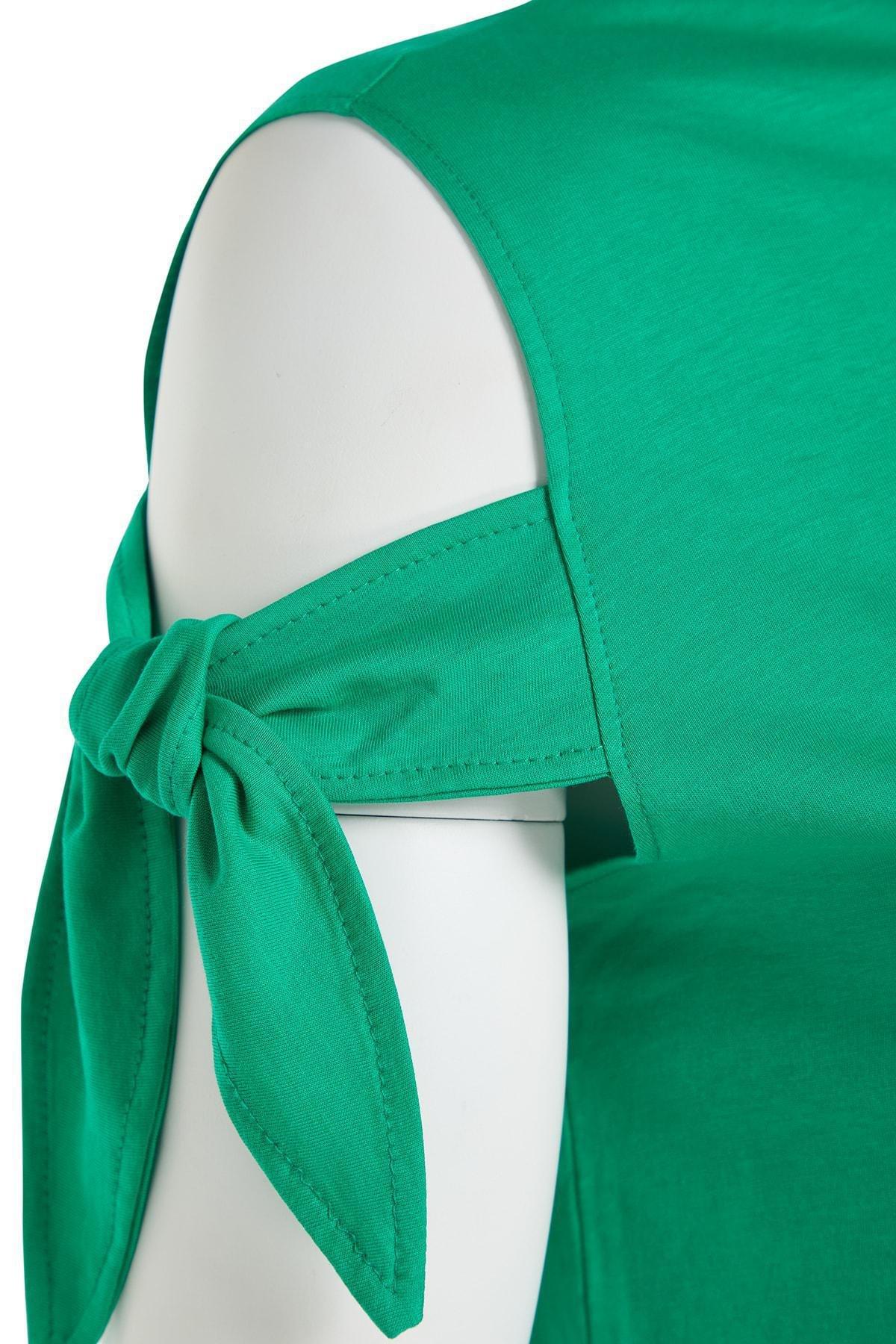 Green Crew Neck Plus Size T-Shirt, , large image number 6
