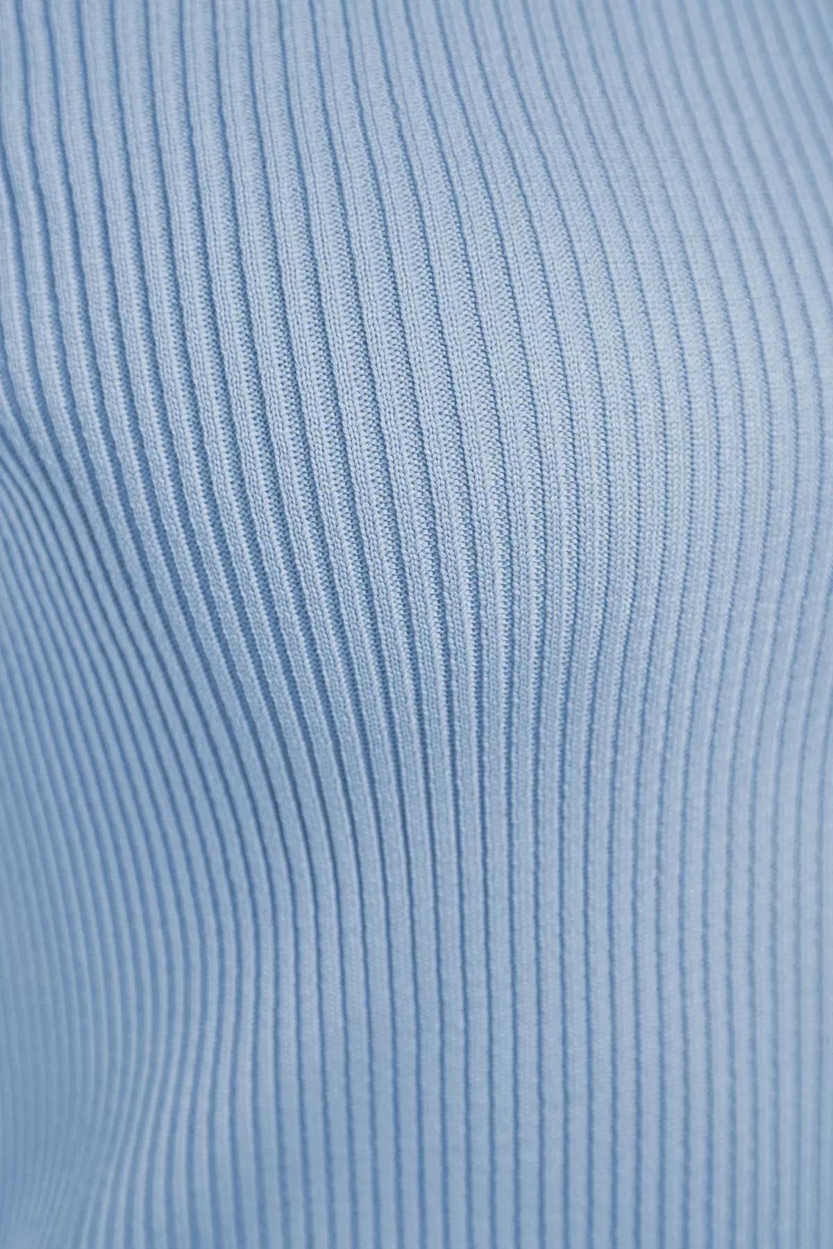 Blue Bow Detail Knit Blouse, , large image number 6