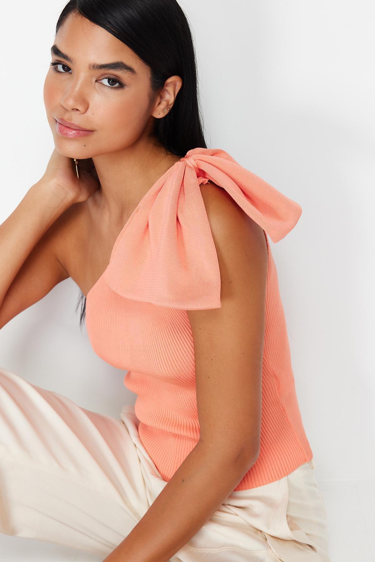 Orange Bow Detailed Top, , large image number 2