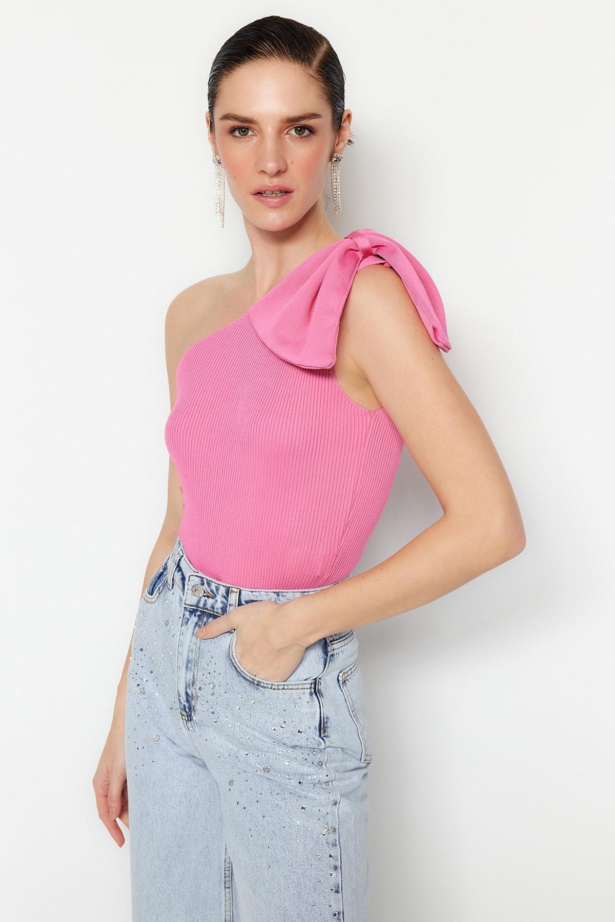 Pink Plain Blouse, , large image number 4