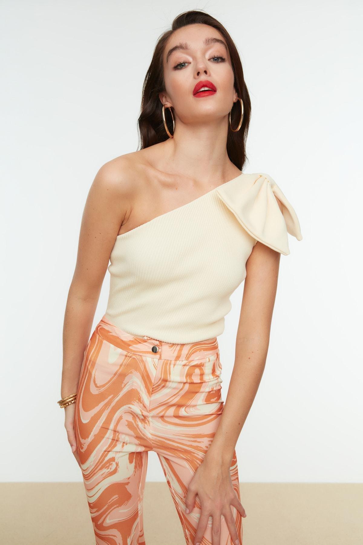 White Asymmetrical Collar Blouse, , large image number 0