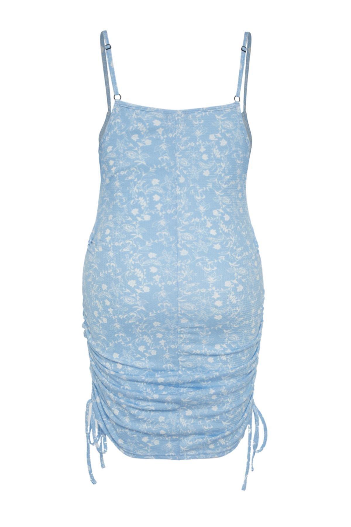 Blue Floral Plus Size Dress, , large image number 2