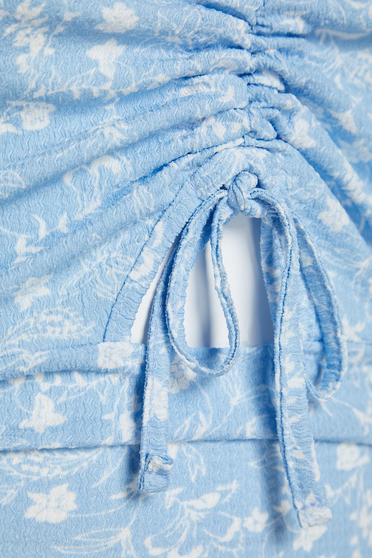 فستان بنقشة زهور للمقاسات الكبيرة، أزرق, Blue, large image number 5