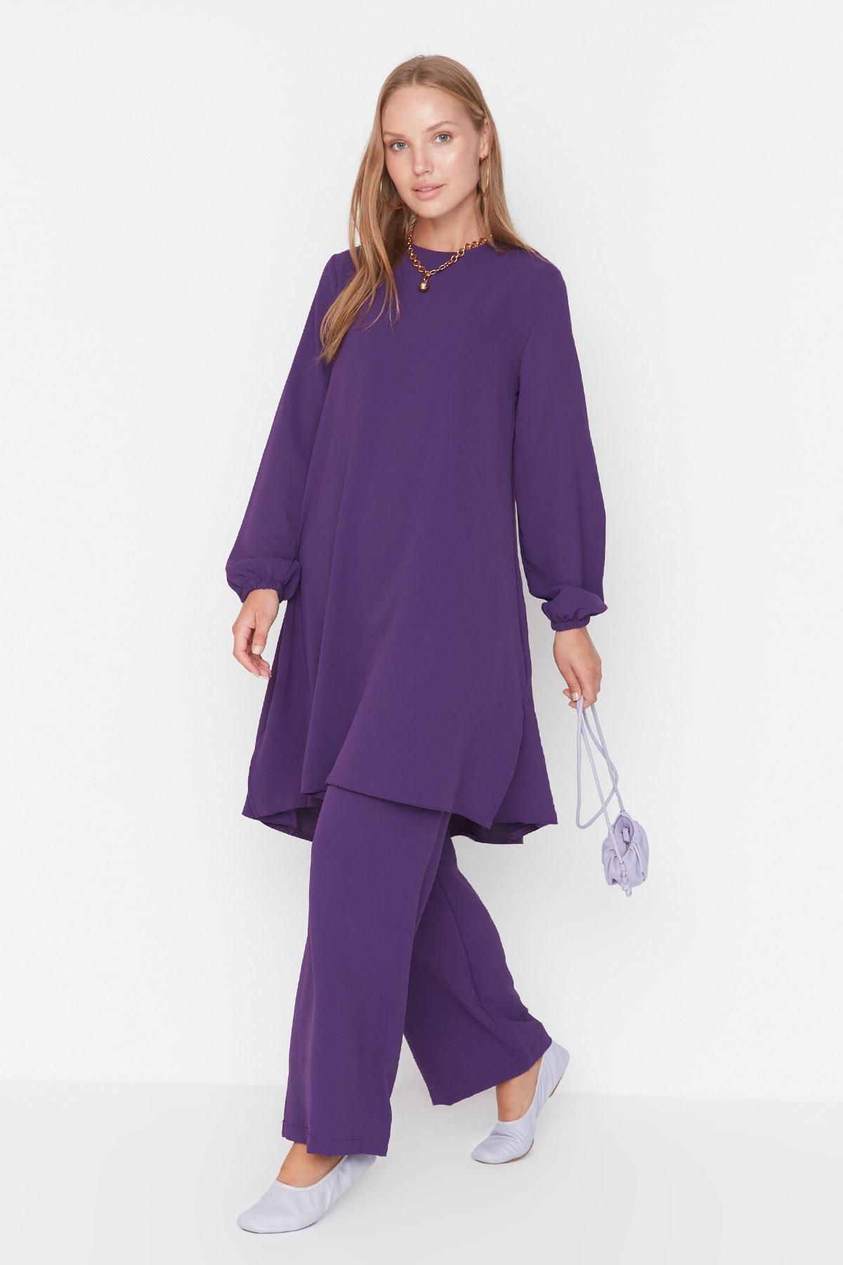 Purple High Waist Co-Ord Set, Purple, large image number 0