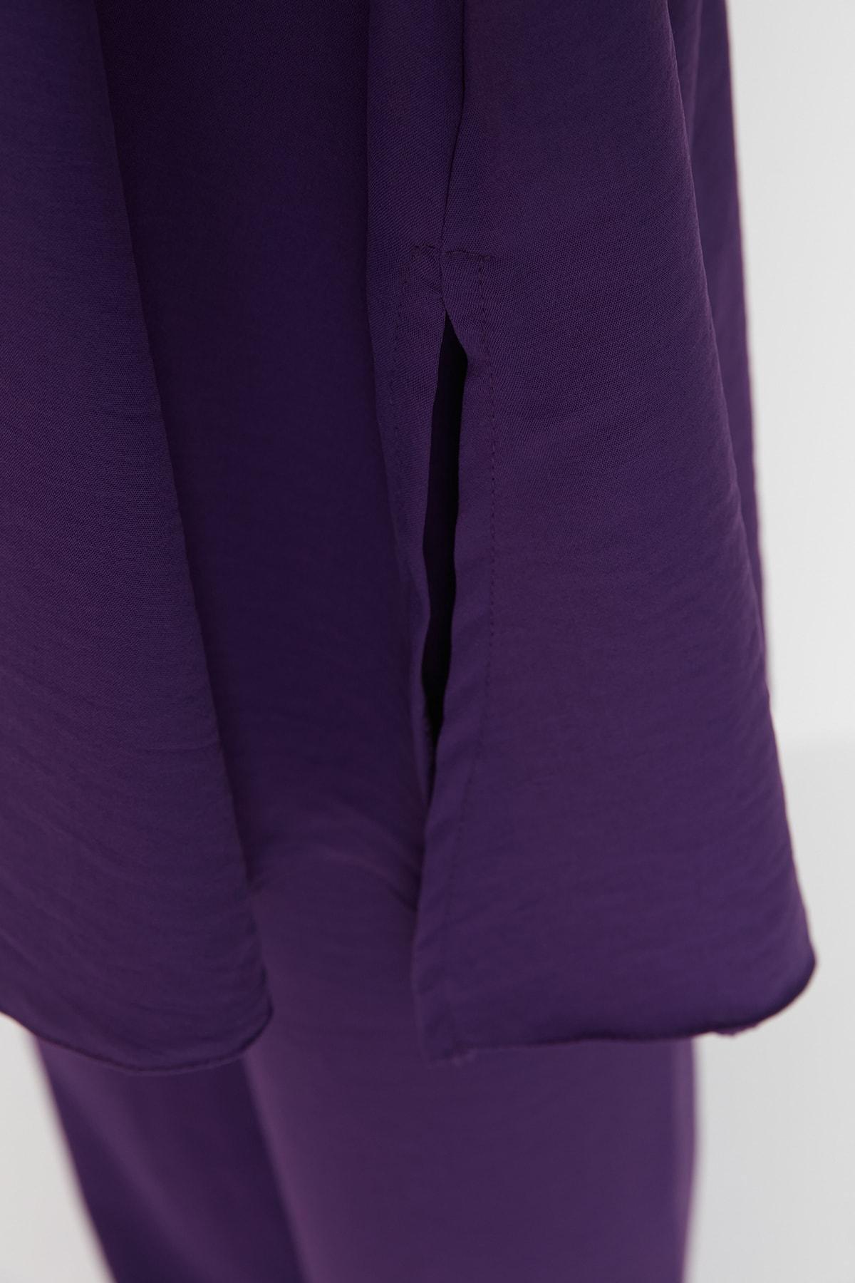Purple High Waist Co-Ord Set, Purple, large image number 2