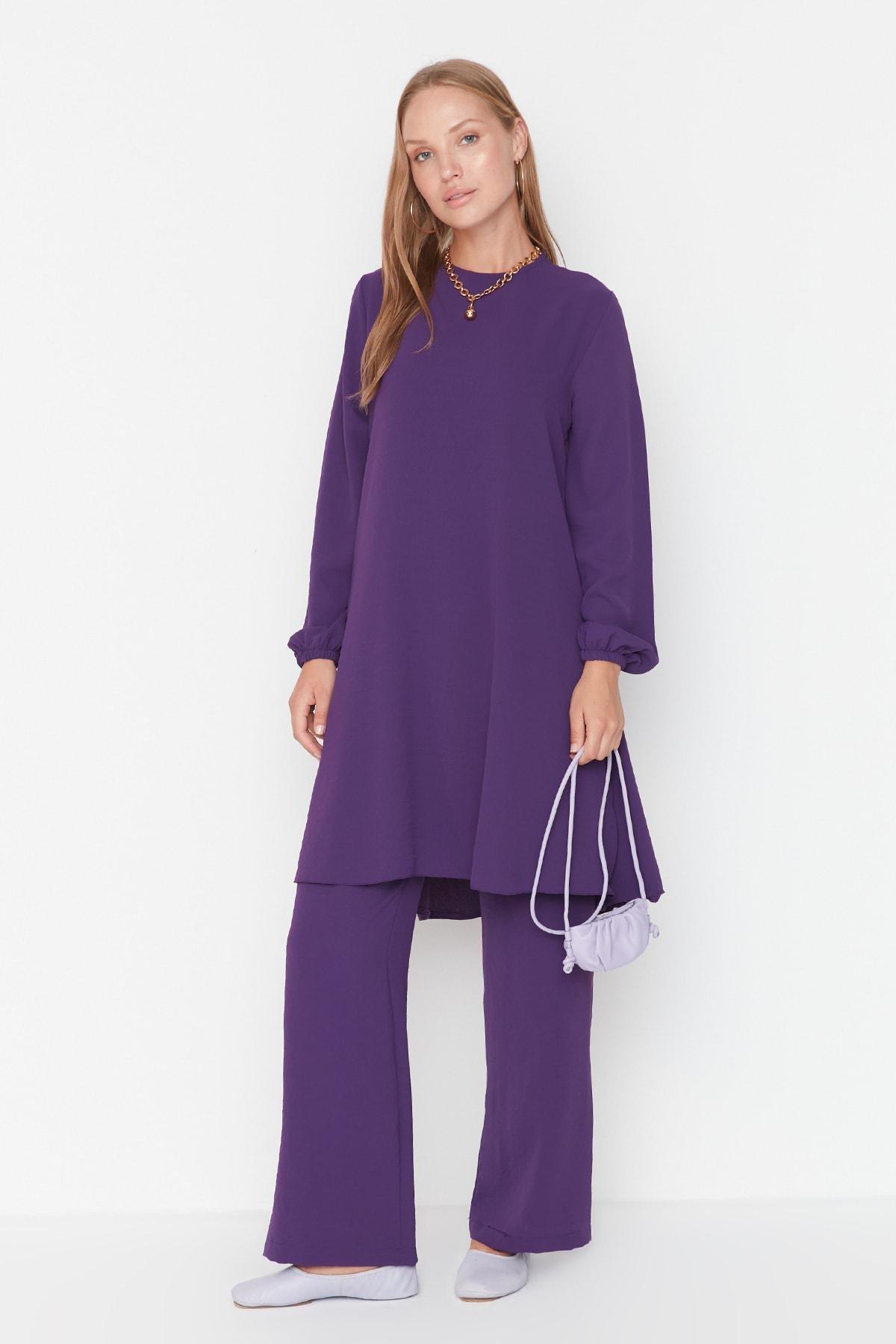 Purple High Waist Co-Ord Set, Purple, large image number 3