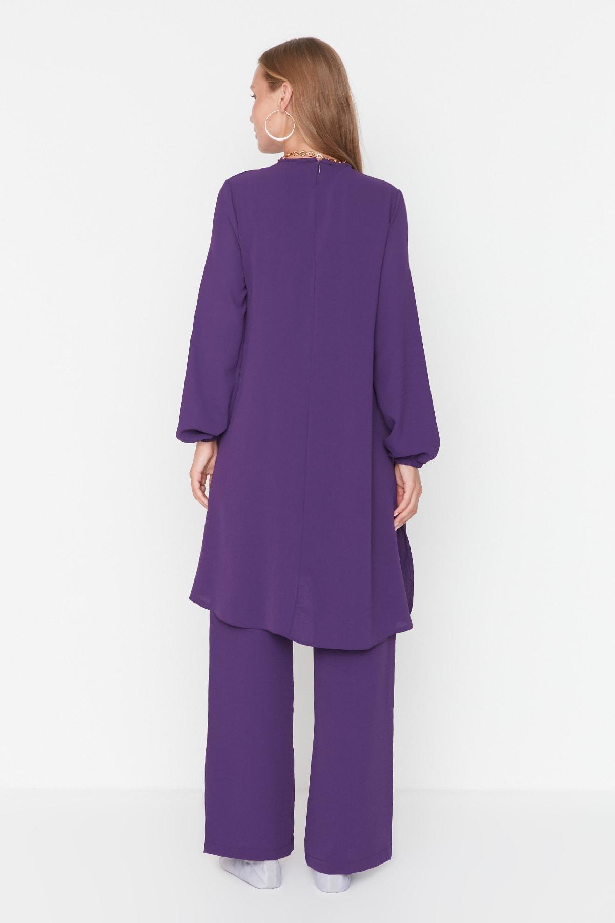 Purple High Waist Co-Ord Set, Purple, large image number 4
