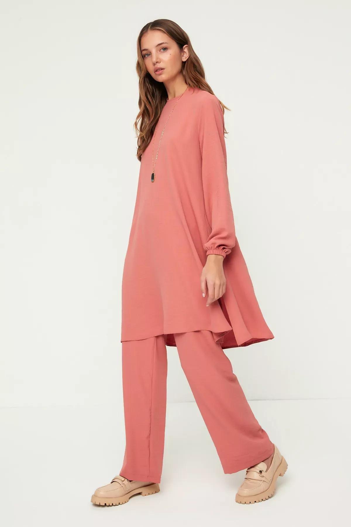 Pink Relaxed High Waist Co-Ord Set, Pink, large image number 5