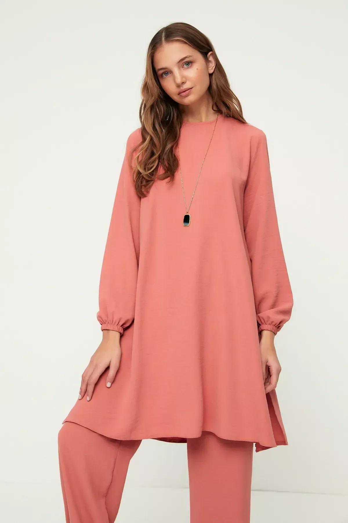 Pink Relaxed High Waist Co-Ord Set, Pink, large image number 6