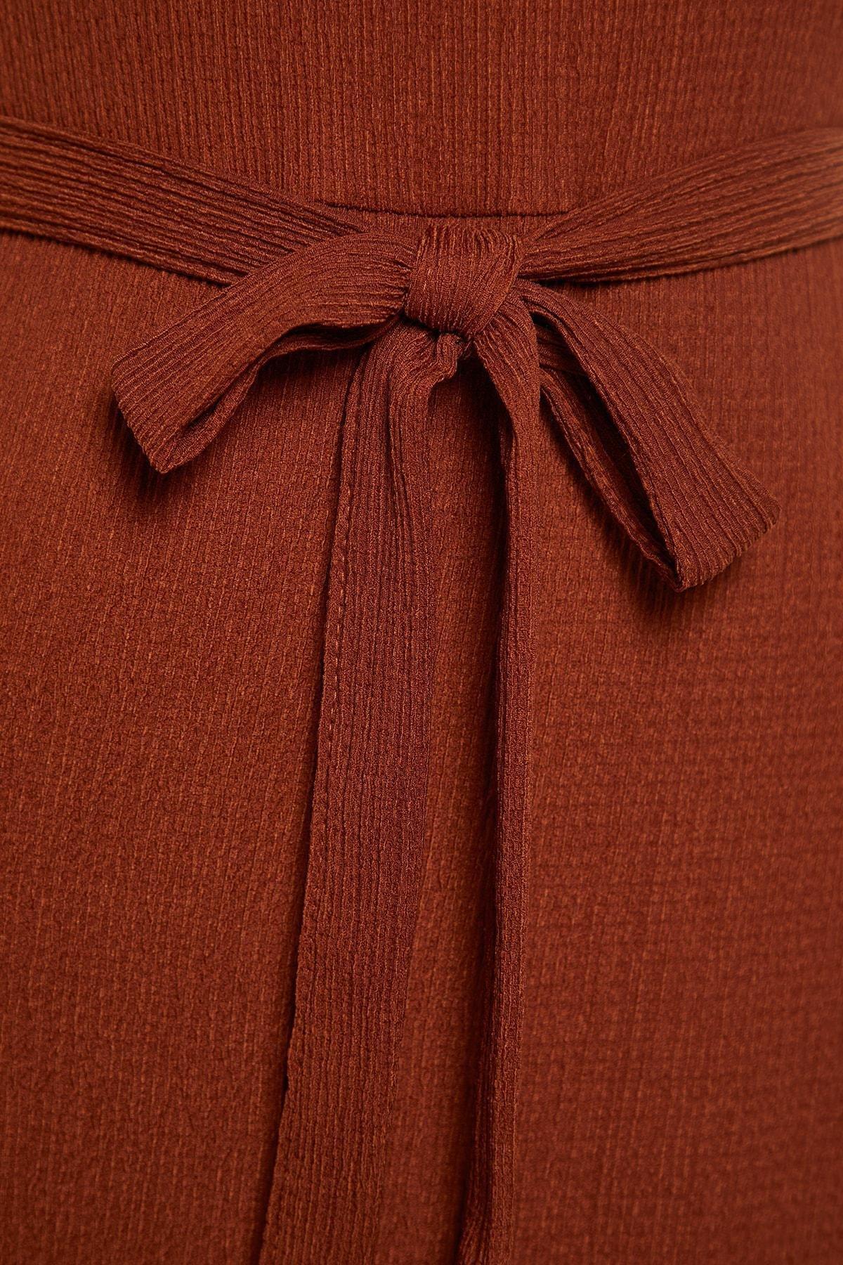 Orange Wrap Over Plus Size Mini Dress, , large image number 7
