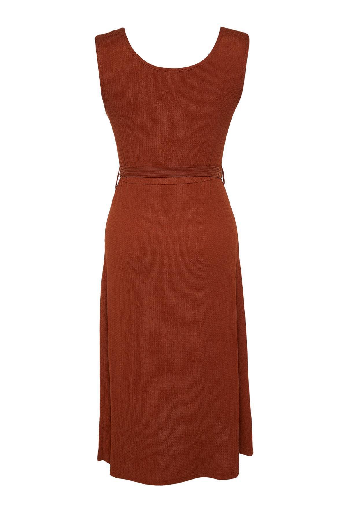 Orange Wrap Over Plus Size Mini Dress, , large image number 8