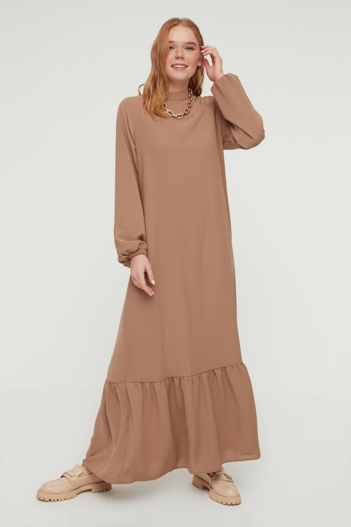 Beige A Line Maxi Dress, , large image number 0