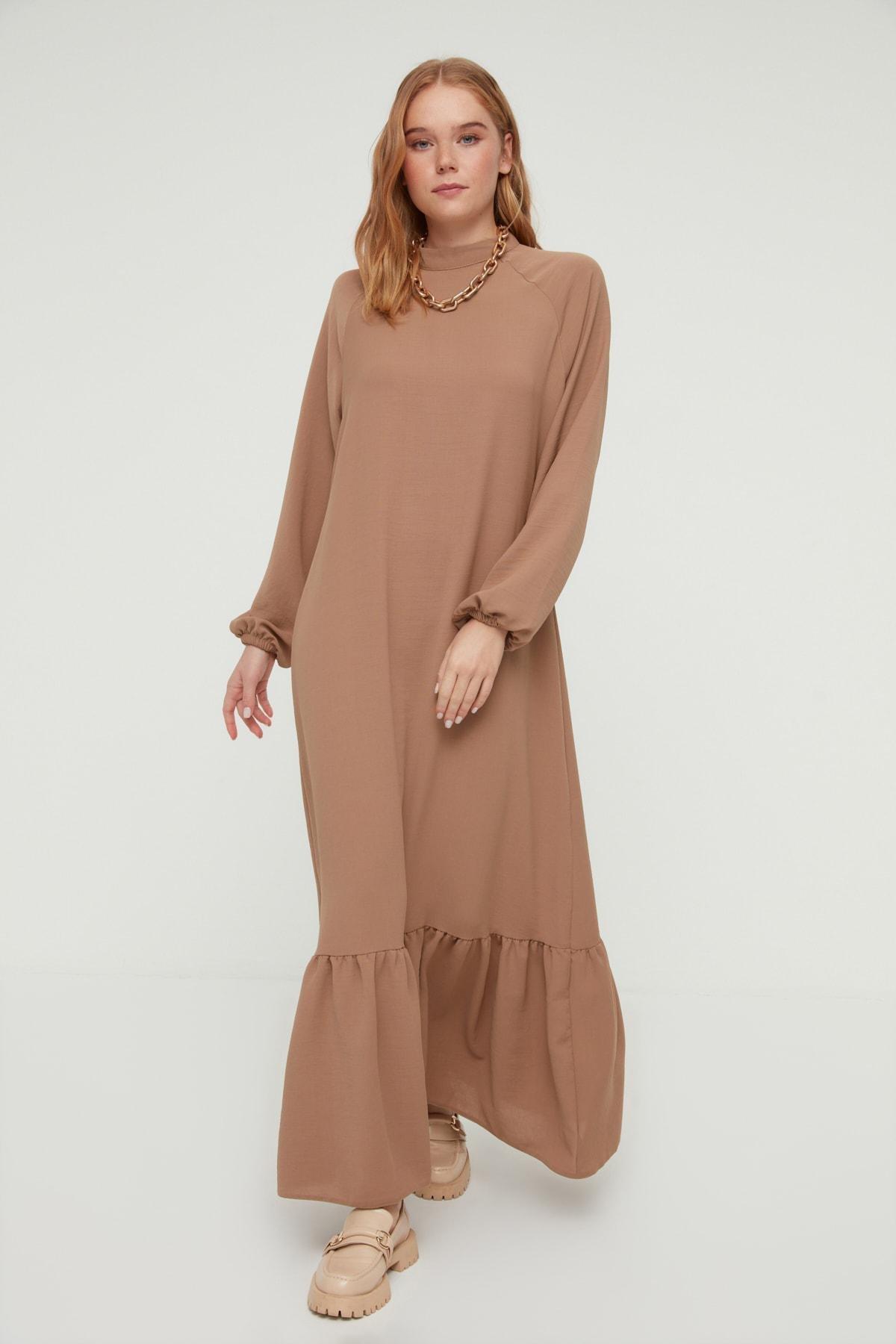 Beige A Line Maxi Dress, , large image number 1