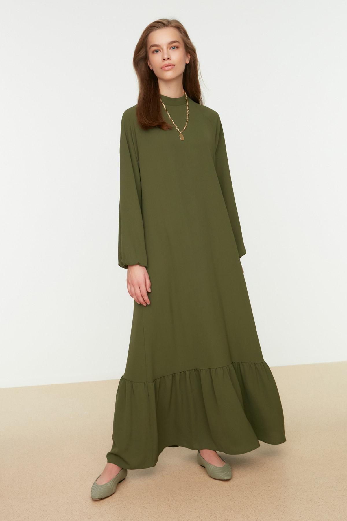Green A Line Maxi Dress, , large image number 0