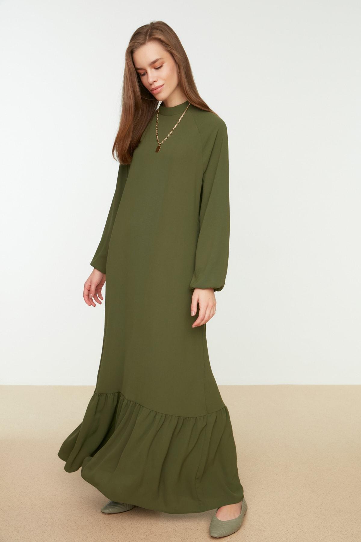 Trendyol - Green A Line Maxi Dress