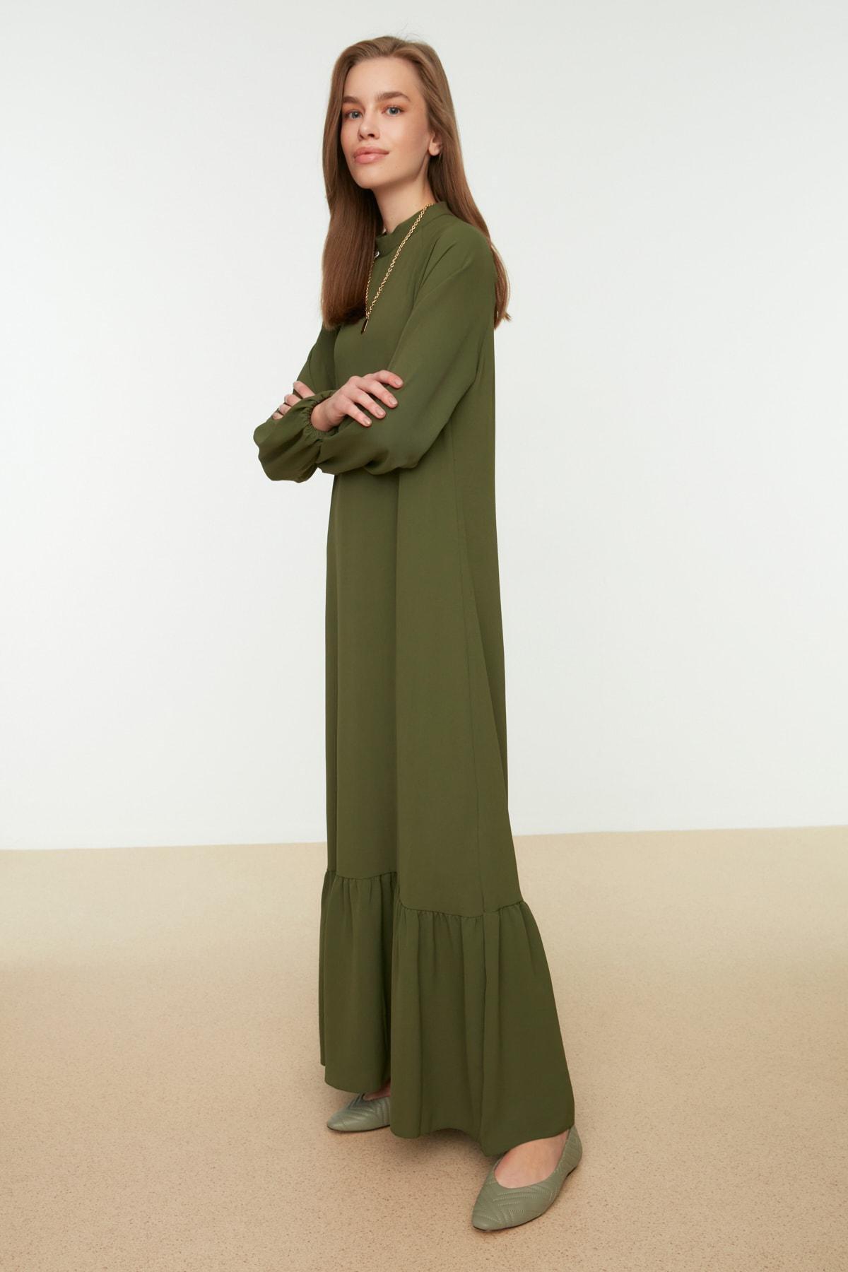 Trendyol - Green A Line Maxi Dress