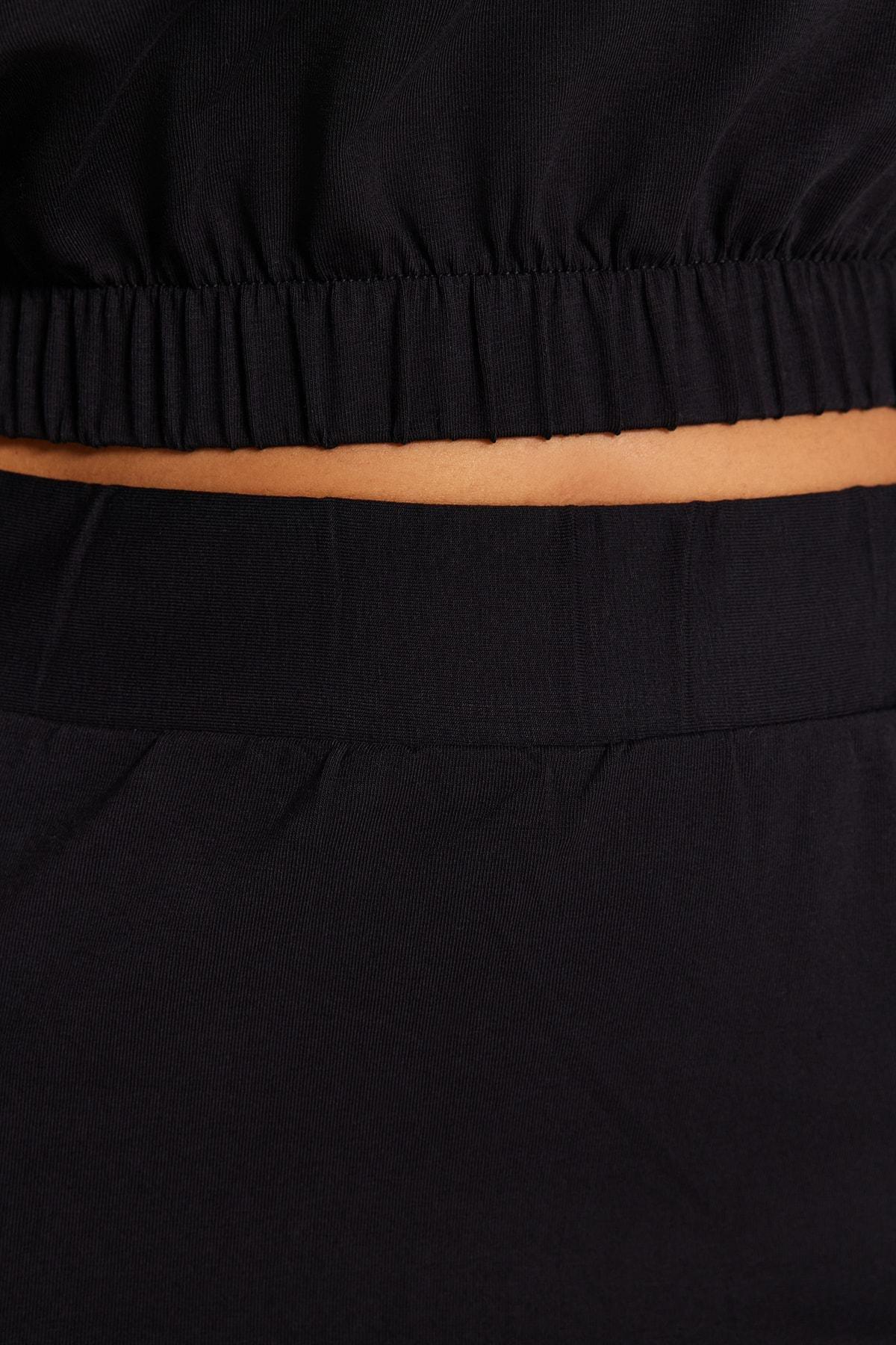 Black Crew Neck Plus Size Co-Ord Set, , large image number 4