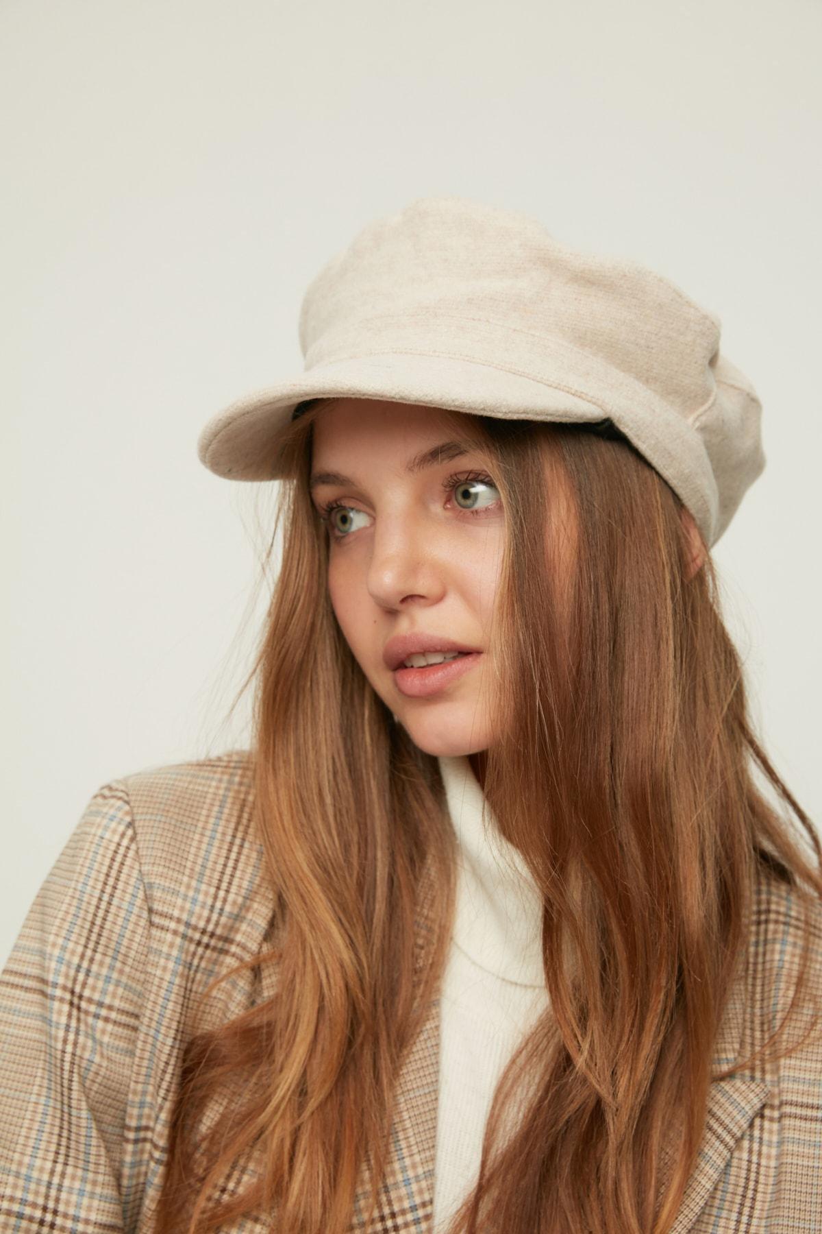 Beige Casual Hat, Beige, large image number 0