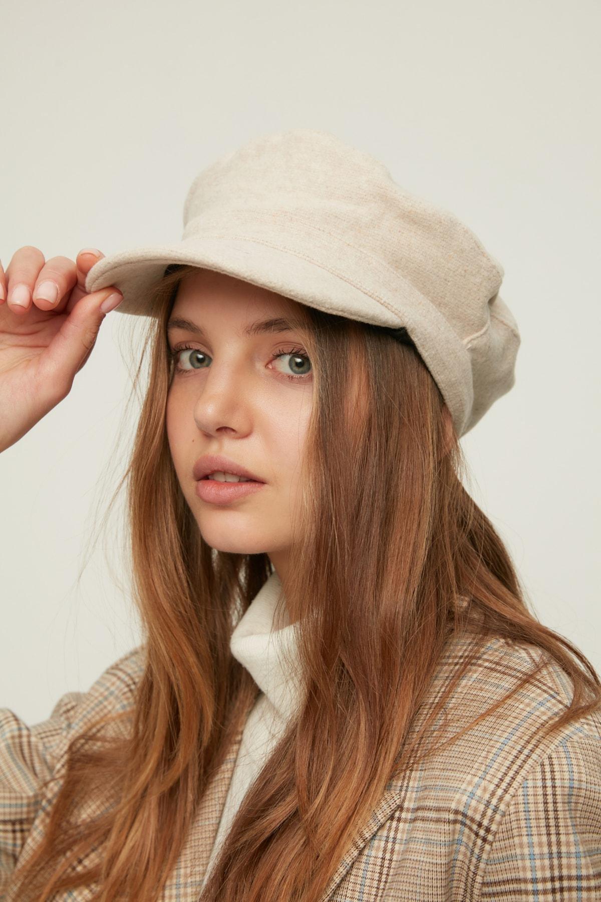 Beige Casual Hat, Beige, large image number 1