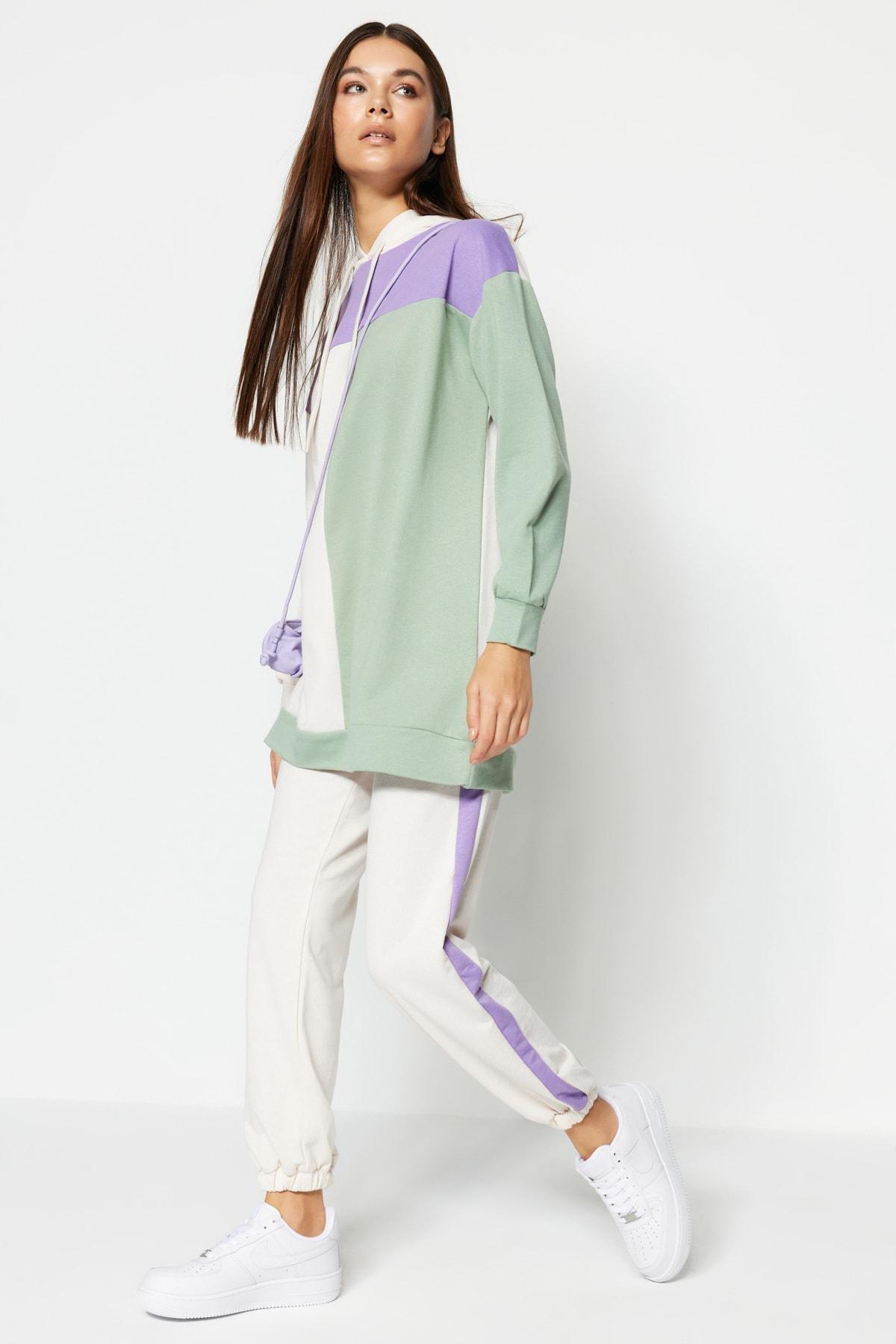 Multicolour Knitted Tracksuit Set, Purple, large image number 0