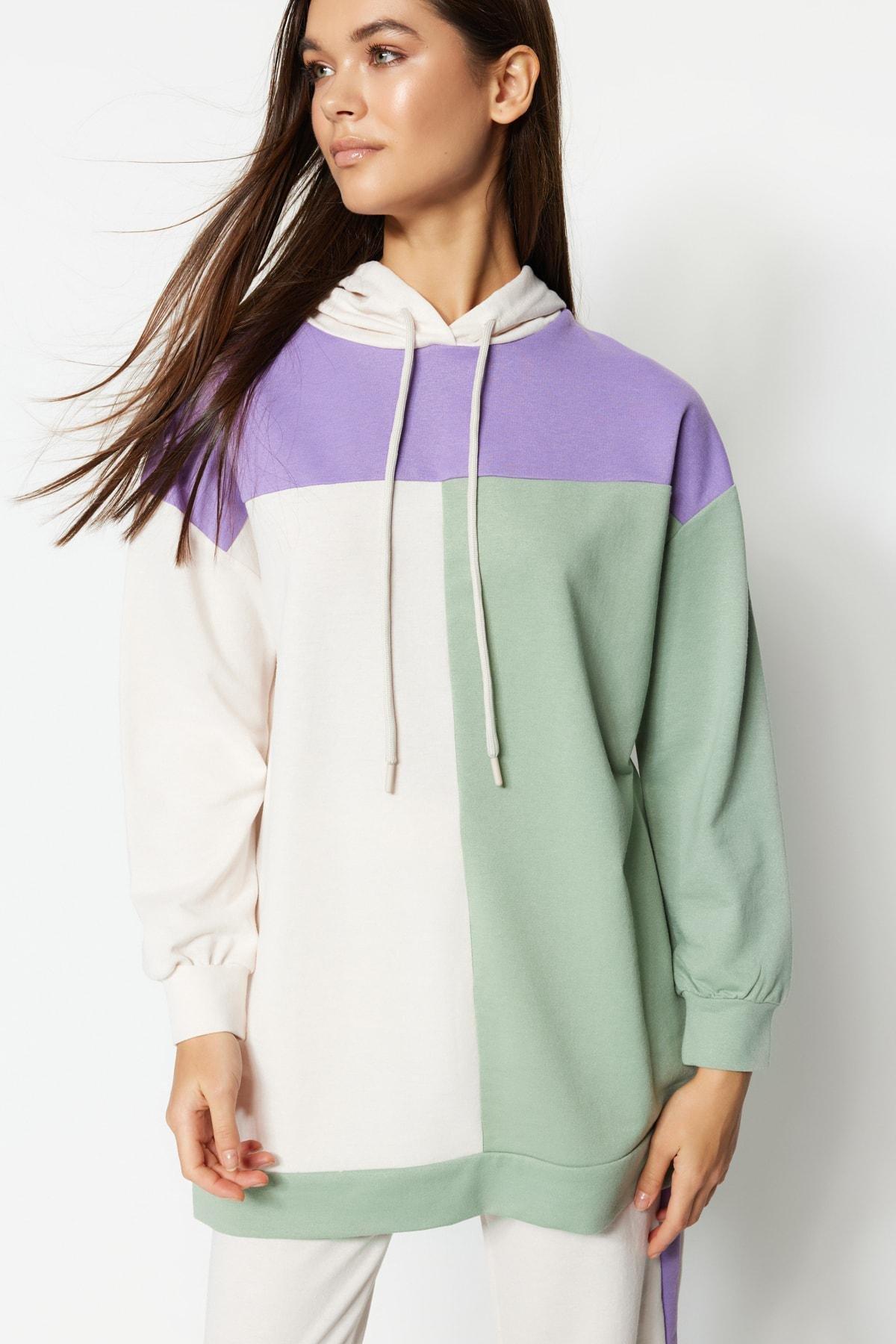 Multicolour Knitted Tracksuit Set, Purple, large image number 1