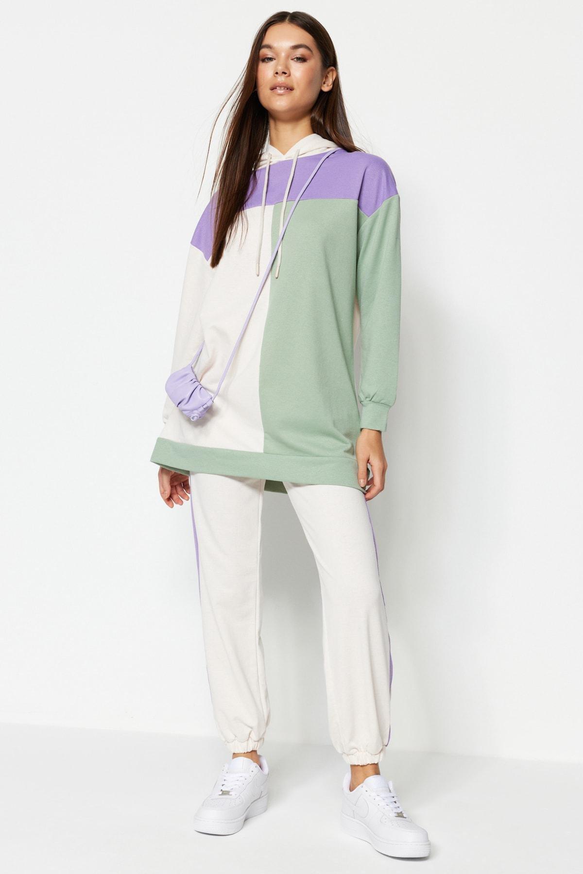 Multicolour Knitted Tracksuit Set, Purple, large image number 3