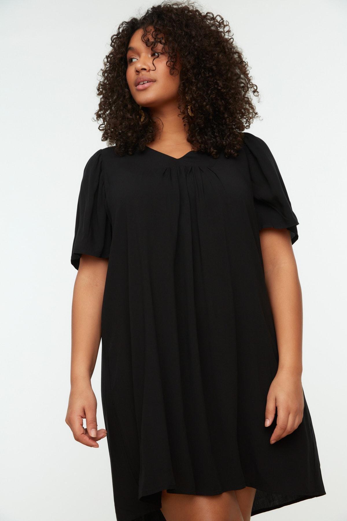 Black Basic Plus Size Dress, , large image number 3