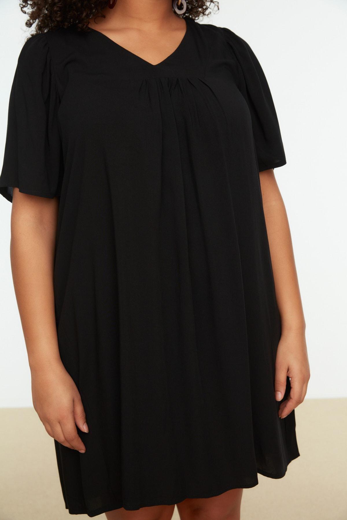 Black Basic Plus Size Dress, , large image number 4