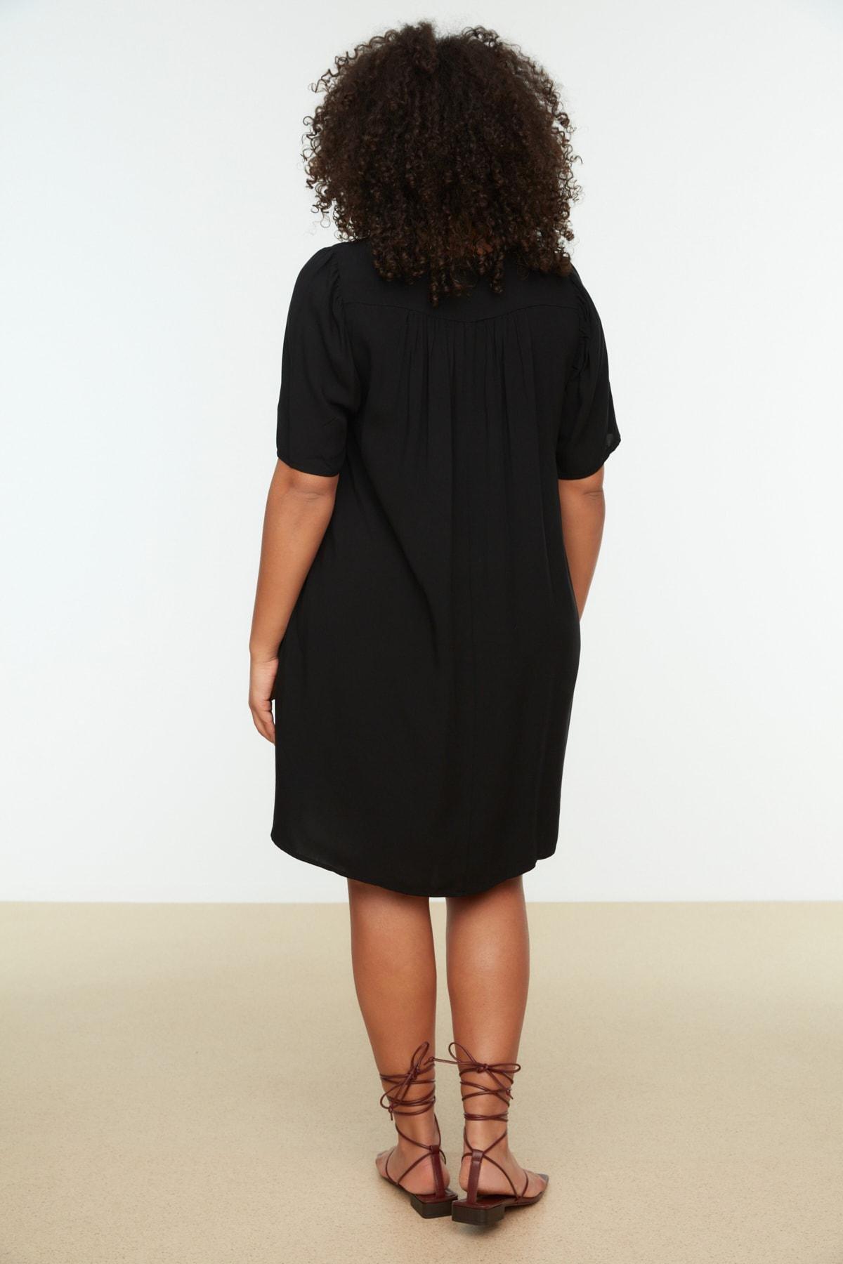 Black Basic Plus Size Dress, , large image number 6