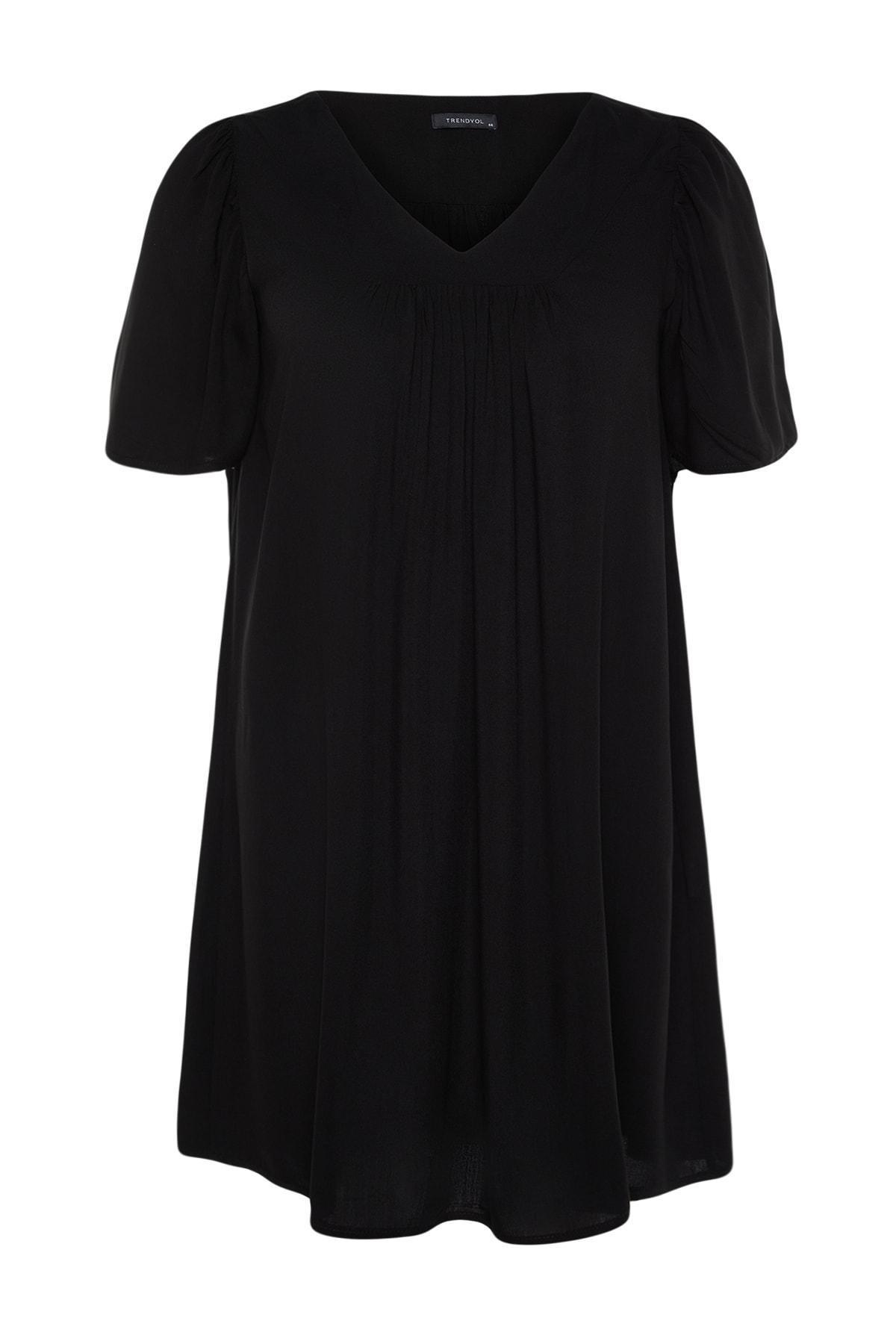 Black Basic Plus Size Dress, , large image number 7
