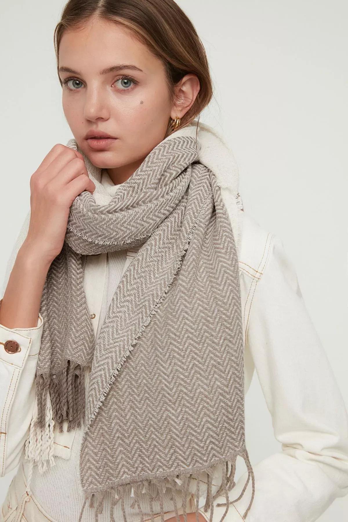 White Casual Scarf, , large image number 1