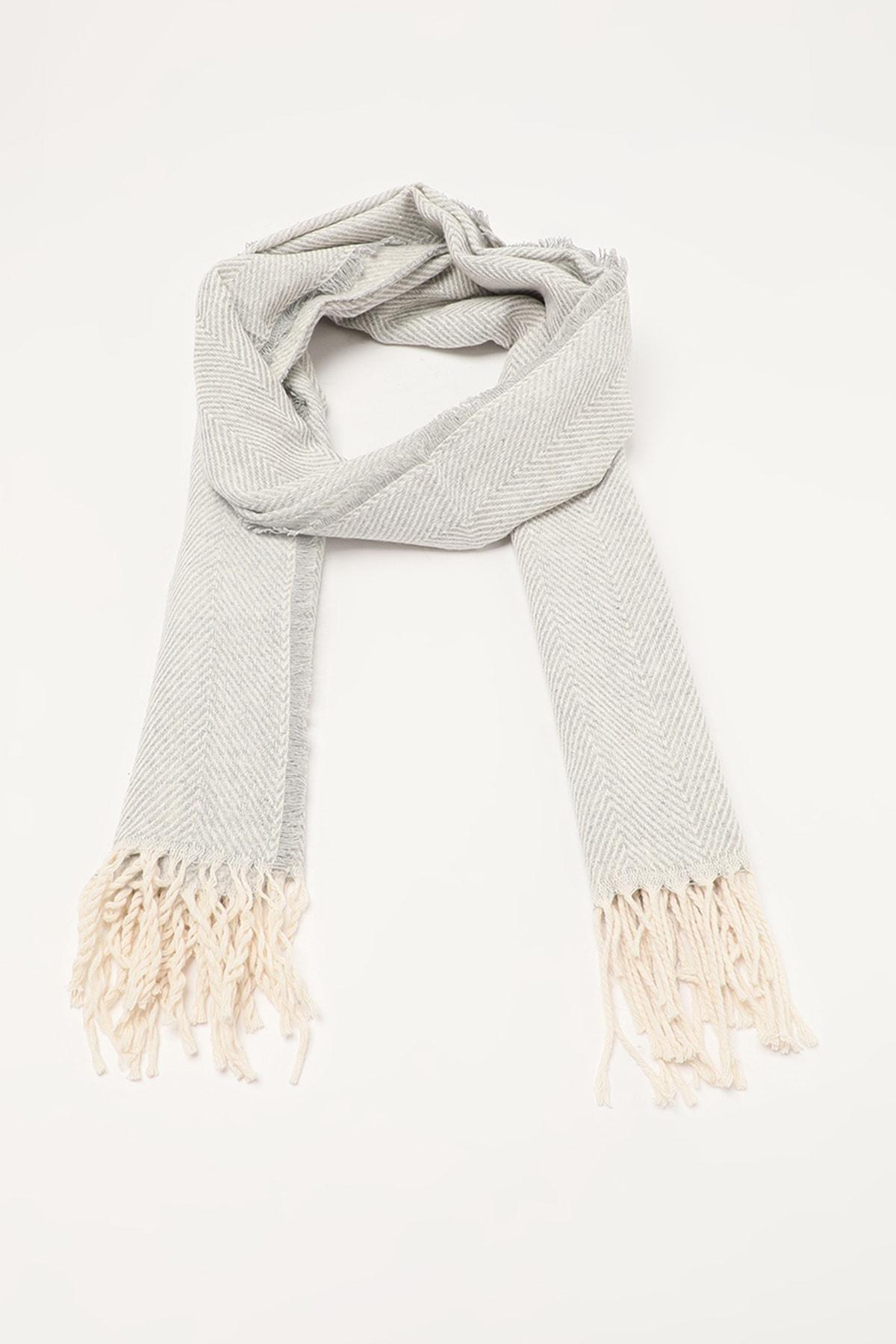 Grey Soft Textured Scarf, Gray, large image number 3