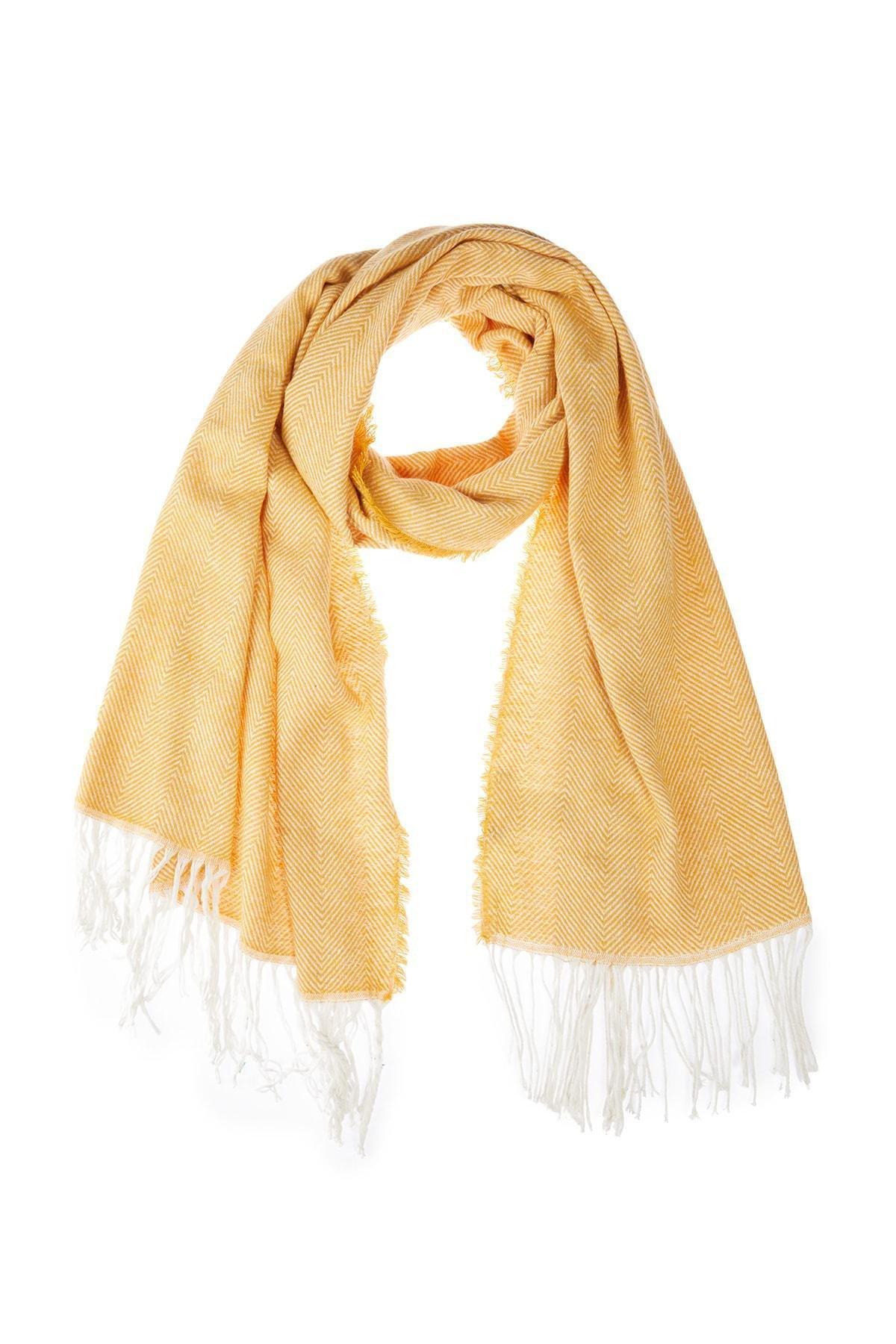 Yellow Casual Scarf, Yellow, large image number 5