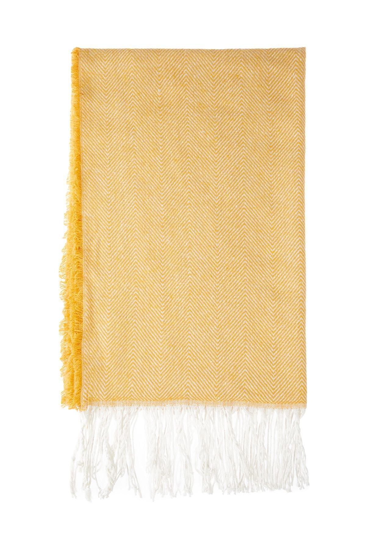Yellow Casual Scarf, Yellow, large image number 7
