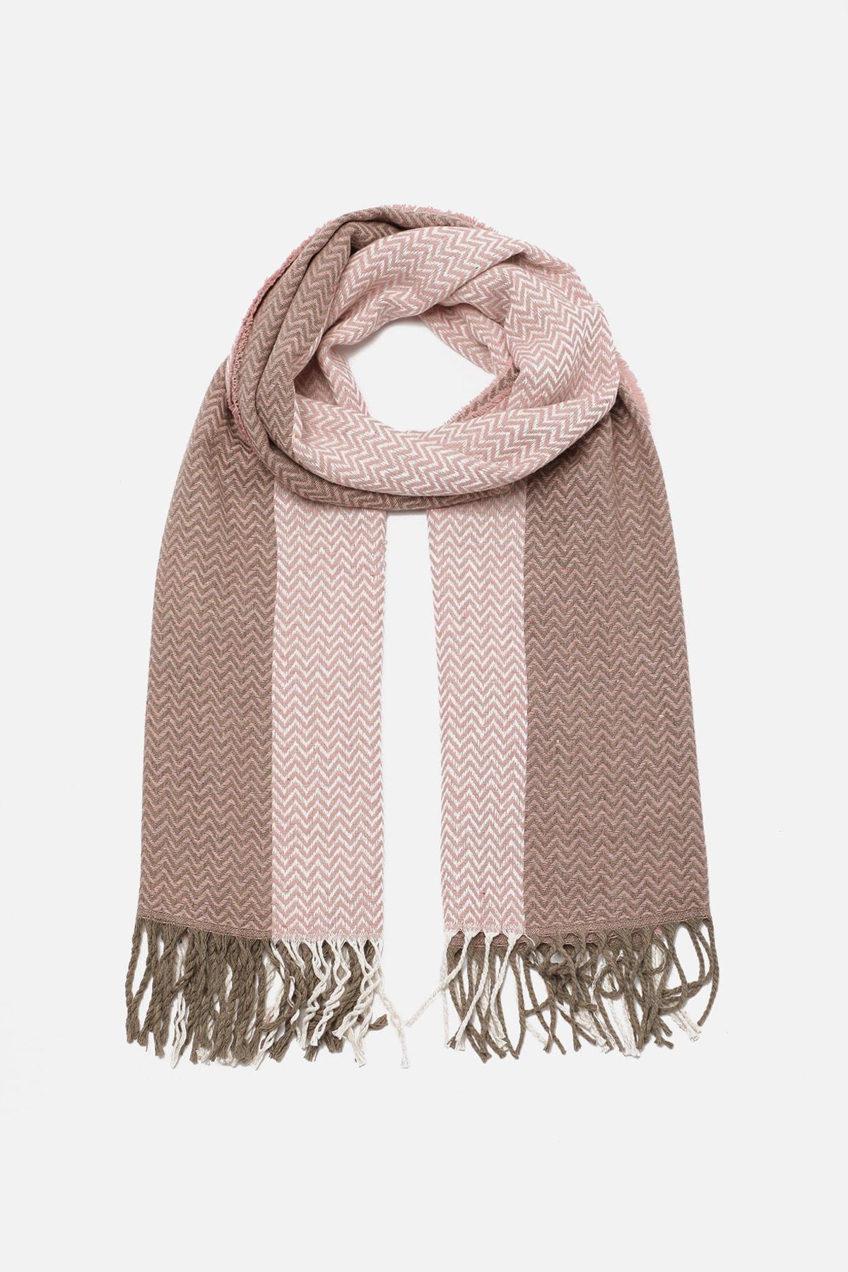 Cream Soft Textured Scarf, Pink, large image number 3