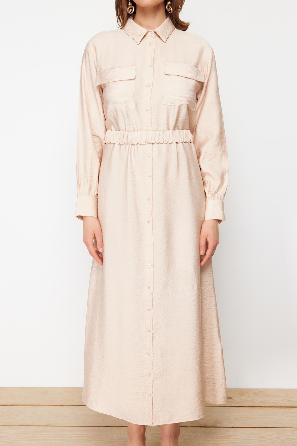 Beige Shirt Dress, , large image number 3