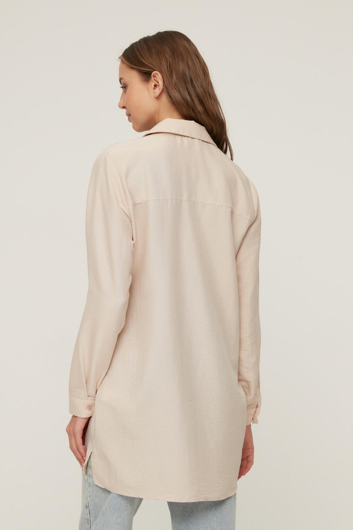 Beige Collared Relaxed Shirt, , large image number 3