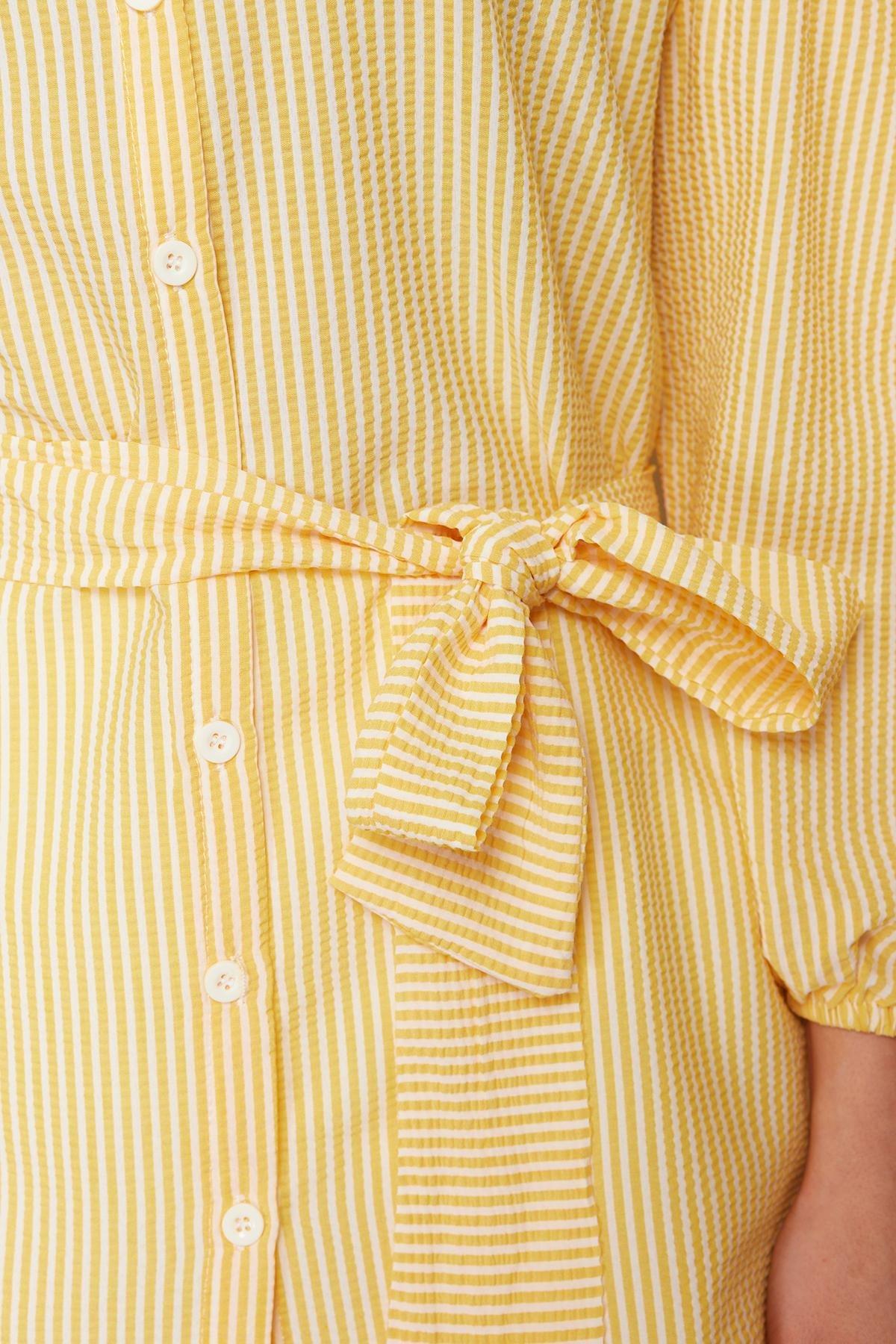 Yellow Fitted Striped Shirt, , large image number 5